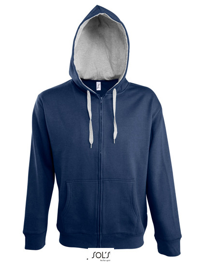 SOL´S Men´s Contrasted Zipped Hooded Jacket Soul French Navy