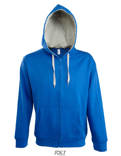 SOL´S Men´s Contrasted Zipped Hooded Jacket Soul Royal Blue 241