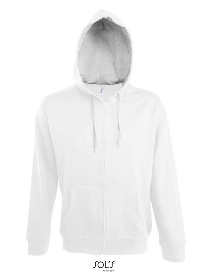SOL´S Men´s Contrasted Zipped Hooded Jacket Soul White