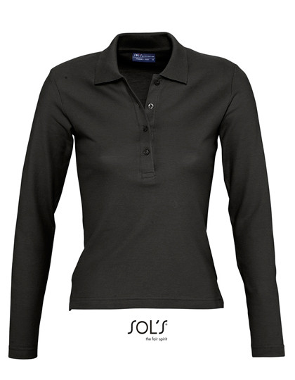 SOL´S Women´s Long Sleeve Polo Podium Black