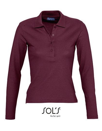 SOL´S Women´s Long Sleeve Polo Podium Burgundy