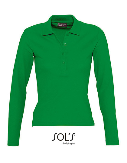 SOL´S Women´s Long Sleeve Polo Podium Kelly Green