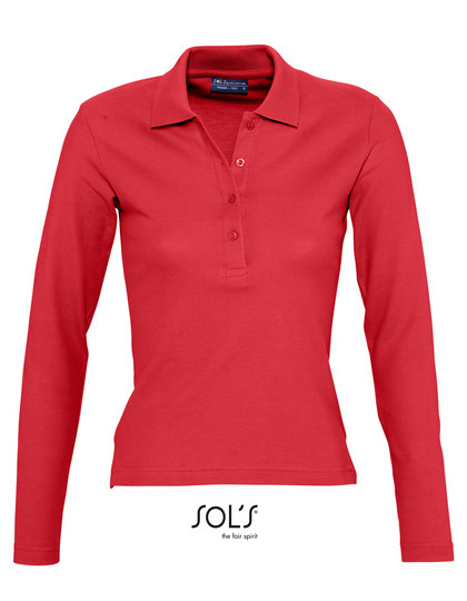 SOL´S Women´s Long Sleeve Polo Podium Red