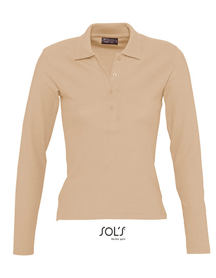 SOL´S Women´s Long Sleeve Polo Podium Sand
