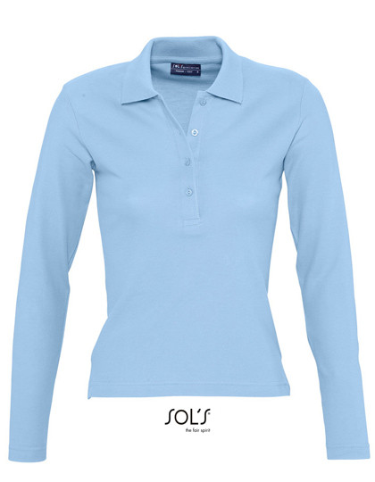 SOL´S Women´s Long Sleeve Polo Podium Sky Blue