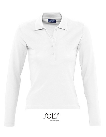 SOL´S Women´s Long Sleeve Polo Podium White