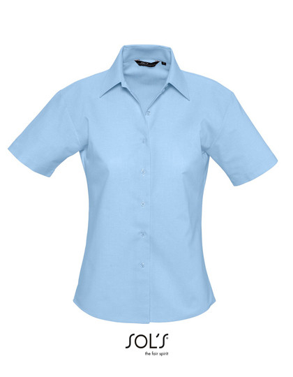 SOL´S Women´s Oxford-Blouse Elite Short Sleeve Sky Blue