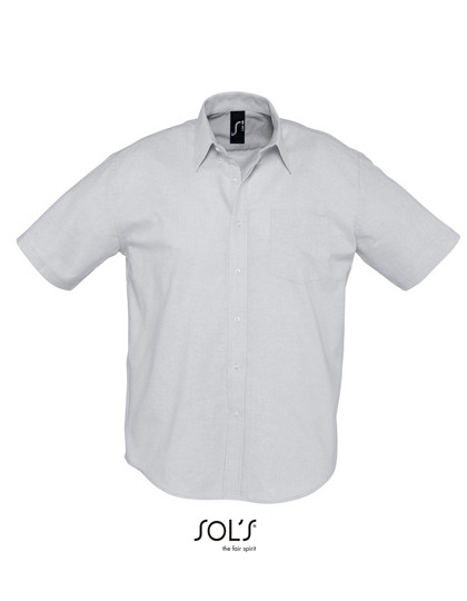 SOL´S Men´s Oxford-Shirt Brisbane Short Sleeve Silver