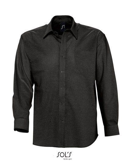 SOL´S Men´s Oxford-Shirt Boston Long Sleeve Black