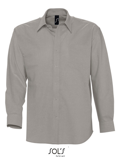 SOL´S Men´s Oxford-Shirt Boston Long Sleeve Silver