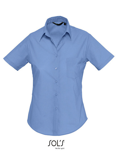 SOL´S Popeline-Blouse Escape Short Sleeve Middle Blue