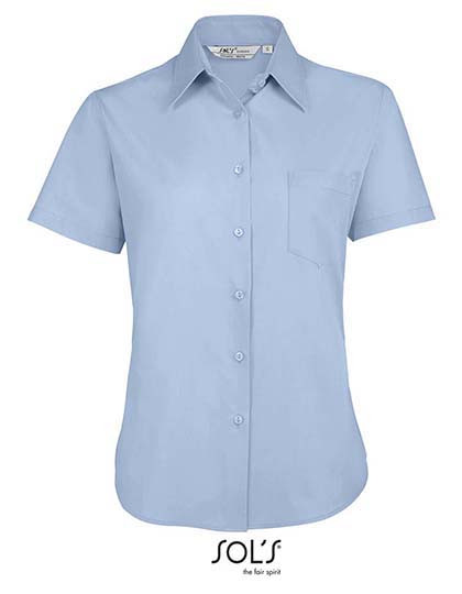 SOL´S Popeline-Blouse Escape Short Sleeve Sky Blue