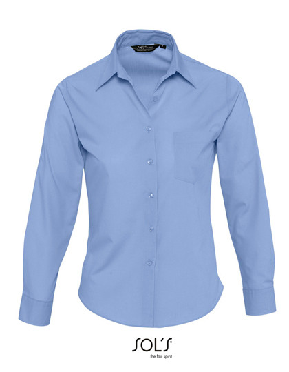 SOL´S Popeline-Blouse Executive Long Sleeve Middle Blue