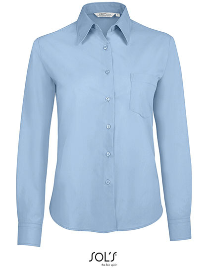 SOL´S Popeline-Blouse Executive Long Sleeve Sky Blue