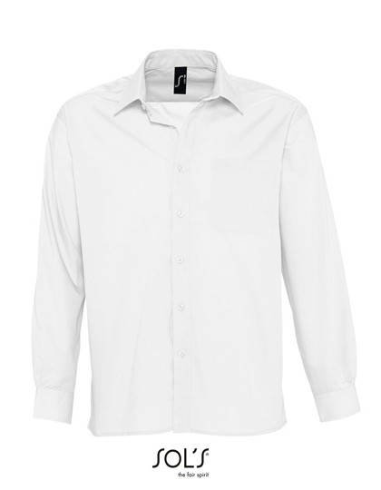 SOL´S Popeline-Shirt Baltimore Long Sleeve White