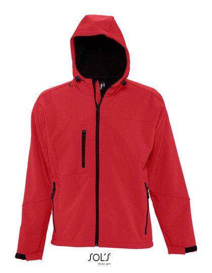 SOL´S Men´s Hooded Softshell Jacket Replay Pepper Red