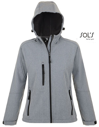 SOL´S Women´s Hooded Softshell Jacket Replay Grey Melange