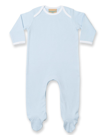 Larkwood Contrast Long Sleeved Sleepsuit Pale Blue