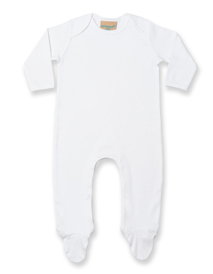 Larkwood Contrast Long Sleeved Sleepsuit White