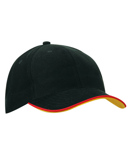 Myrtle beach 6 Panel Double Sandwich Cap Black