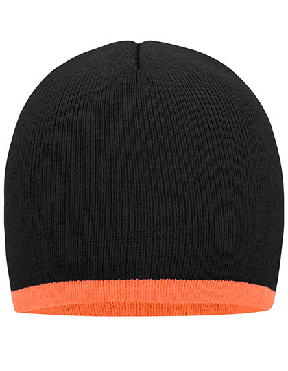 Myrtle beach Beanie With Contrasting Border Black