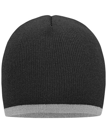Myrtle beach Beanie With Contrasting Border Grey Melange
