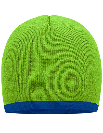 Myrtle beach Beanie With Contrasting Border Lime Green