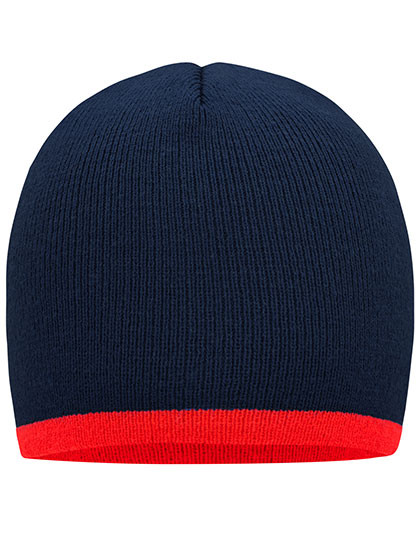 Myrtle beach Beanie With Contrasting Border Navy