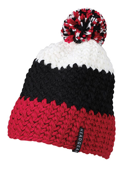 Myrtle beach Crocheted Cap With Pompon Red
