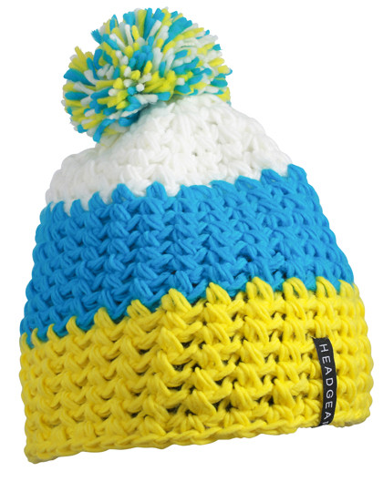 Myrtle beach Crocheted Cap With Pompon Yellow