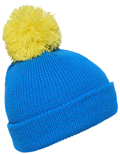 Myrtle beach Pompon Hat With Brim Azur