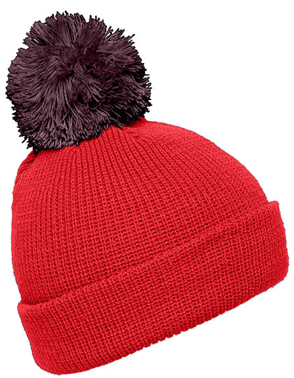 Myrtle beach Pompon Hat With Brim Berry