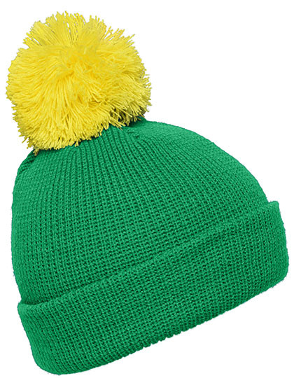 Myrtle beach Pompon Hat With Brim Fern Green