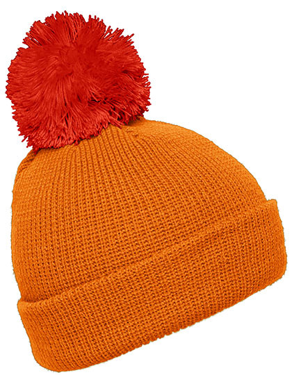 Myrtle beach Pompon Hat With Brim Orange