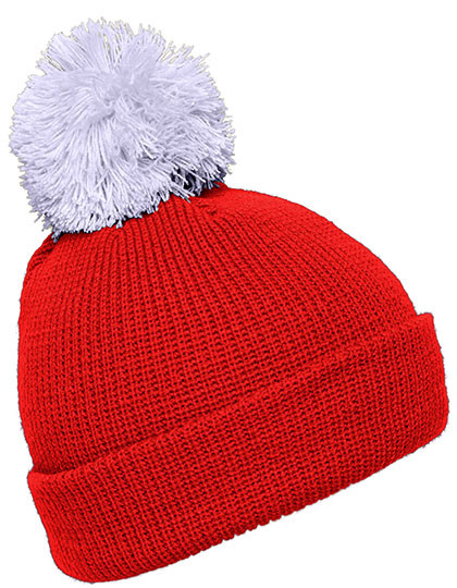 Myrtle beach Pompon Hat With Brim Tomato