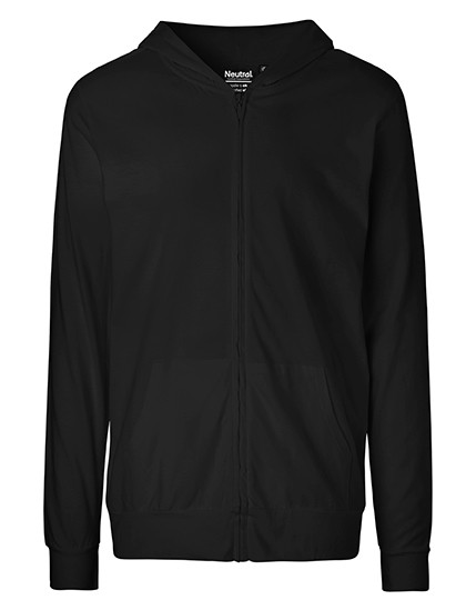 Neutral Unisex Jersey Hoodie With Zip Black