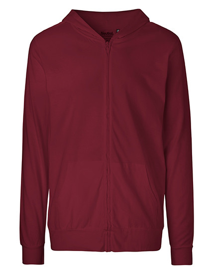 Neutral Unisex Jersey Hoodie With Zip Bordeaux