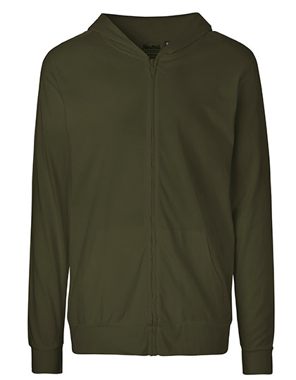 Neutral Unisex Jersey Hoodie With Zip Military