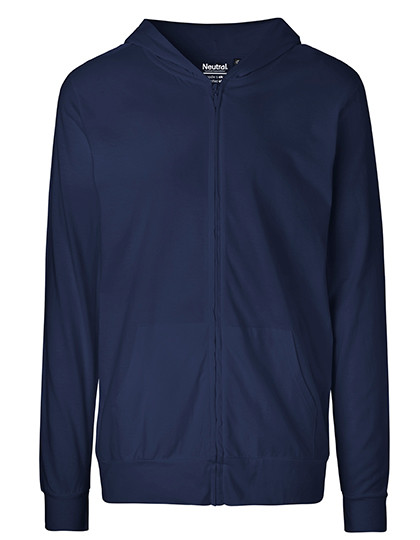 Neutral Unisex Jersey Hoodie With Zip Navy