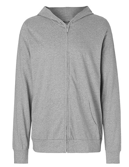 Neutral Unisex Jersey Hoodie With Zip Sport Grey