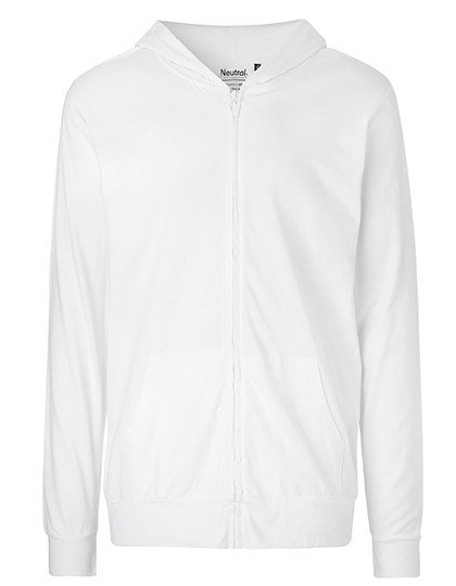 Neutral Unisex Jersey Hoodie With Zip White
