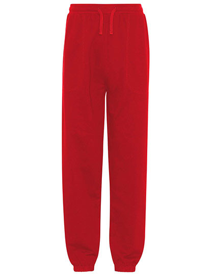 Neutral Unisex Sweatpants With Elastic Cuff Red