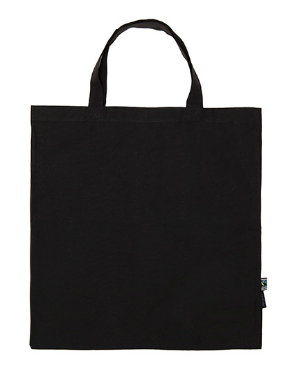 Neutral Shopping Bag Short Handles Black