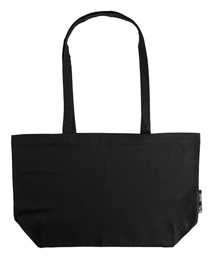 Neutral Shopping Bag With Gusset Black