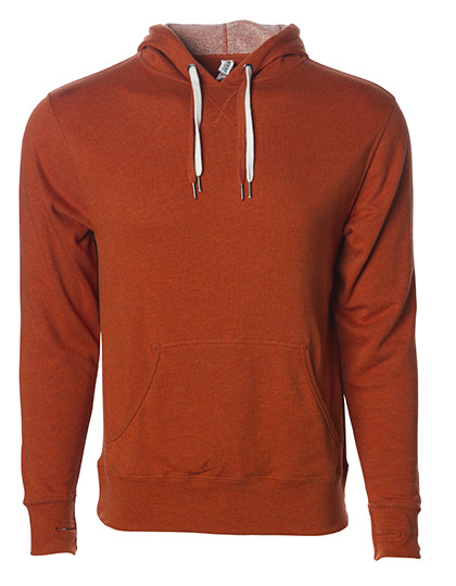 Independent Unisex Midweight French Terry Hooded Pullover Burnt Orange Heather