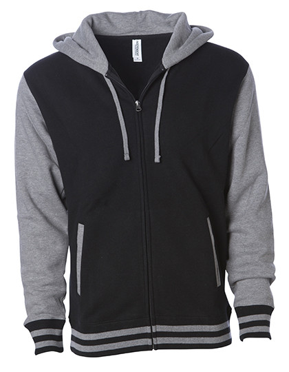Independent Unisex Heavyweight Varsity Zip Hood Black