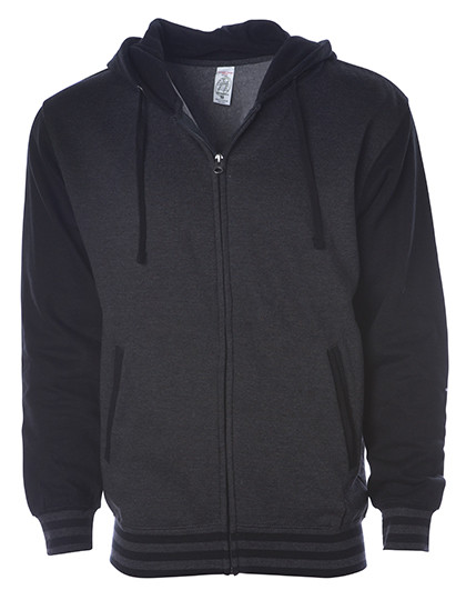 Independent Unisex Heavyweight Varsity Zip Hood Charcoal Heather