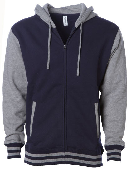 Independent Unisex Heavyweight Varsity Zip Hood Classic Navy