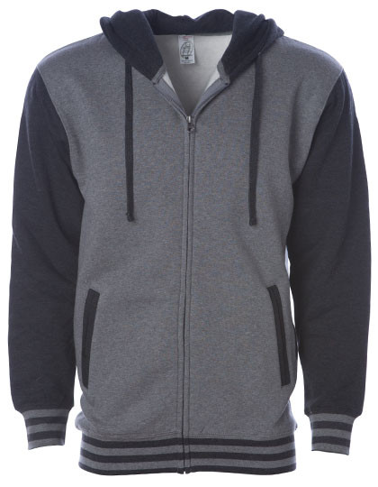 Independent Unisex Heavyweight Varsity Zip Hood Gunmetal Heather