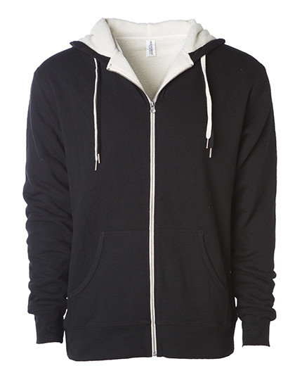 Independent Unisex Sherpa Lined Zip Hooded Jacket Black
